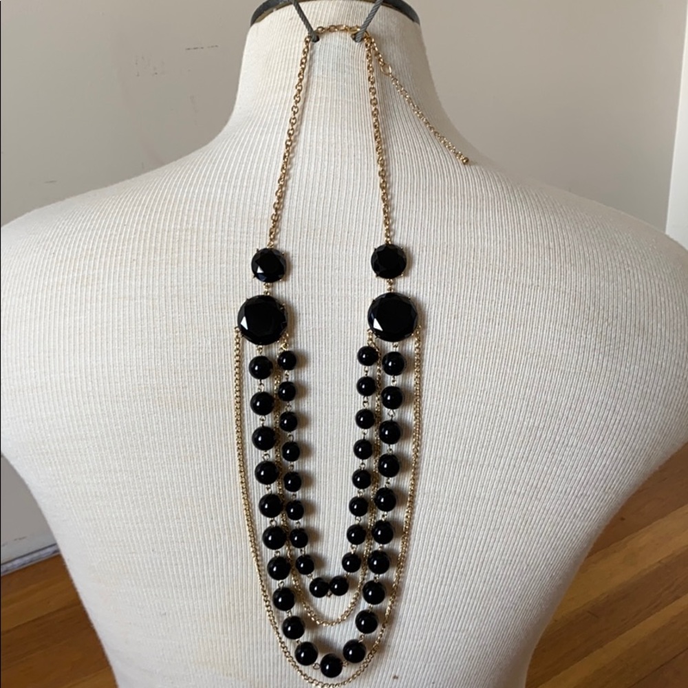 Gold and black necklace
